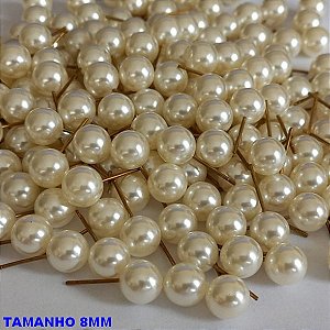 ACESSORIO (BRINCO NO BRUTO PRONTO PARA O BANHO -(BRINCO DE PEROLA COM PINO)TAMANHO 8MM - PESO TOTAL 0,9GR - BRU6330