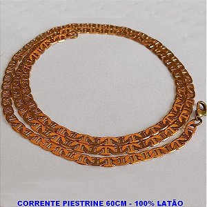 CORRENTE PIESTRINE NO BRUTO PRONTO PARA O BANHO - TAMANHO 60CM - PESO TOTAL 14,7GR - FECHO LAGOSTA - LARGURA 4,5MM - BRU1081