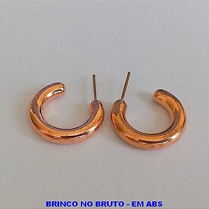 BRINCO NO BRUTO PRONTO PARA O BANHO -BRINCO DE ARGOLA " ABS " - TAMANHO 2CM - LARGURA 4MM - PESO 1,3GR - BRU5536