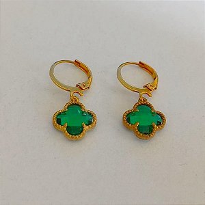 BRINCO NO BRUTO PRONTO PARA O BANHO - BRINCO DE ARGOLINHA DE PRESSÃO - PESO TOTAL 2,3GR - (VAN CLEEF) PINGENTE DE 12MM - BRU000269