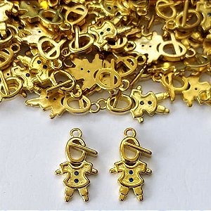 PINGENTE NO BRUTO PRONTO PARA O BANHO (CX23)- PINGENTE DE MENINO COM DUAS PEDRAS EM MICRO ZIRCÔNIAS - PESO TOTAL 1,5GR - TAMANHO 18MM - (VENDIDO POR UNIDADE) BRU000279