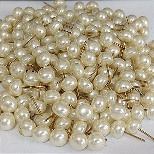 ACESSORIO (BRINCO NO BRUTO PRONTO PARA O BANHO -BRINCO DE PEROLA OVALADO - TAMANHO 8MM - PESO TOTAL BRU3872