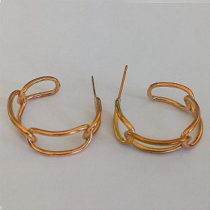 BRINCO NO BRUTO PRONTO PARA O BANHO(CX87) -   BRINCO TIPO CORRENTE TODO EM LATÃO TAMANHO 2,5CM - PESO 3,9GR - BRU3370