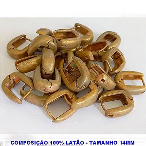 BRINCO NO BRUTO PRONTO PARA O BANHO - ARGOLINHA DE PRESSÃO - TAMASNHO 14MM - PESO 5,3GR - COMPOSIÇÃO 100% LATÃO - BRU7361A