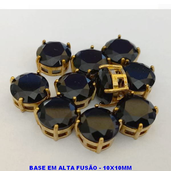 ACESSORIO NO BRUTO PRONTO PARA O BANHO - PEDRA DE ZIRCONIA ) + PINGENTE COM BASE EM ALTA FUSÃO " 10X10MM " REDONDO - PESO TOTAL 1,6GR - BRU000429