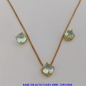 CONJUNTO NO BRUTO PRONTO PARA O BANHO - (PONTA DE LUZ 6MM COM ZIRCONIA)COM BASE DE BRINCO E PINGENTE EM ALTA FUSÃO (COM FECHO LAGOSTA EM LATÃO)- BRU0775D