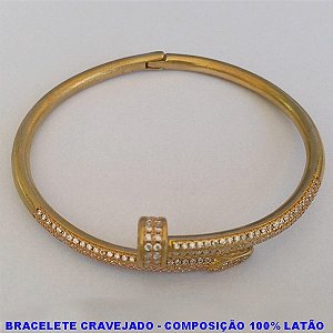 PULSEIRA(BRACELETE) NO BRUTO PRONTO PARA O BANHO(CX79) - CRAVEJADO COM MICRO ZIRCONIAS - PESO TOTAL 26GR - TAMANHO 18CM - BRU4643