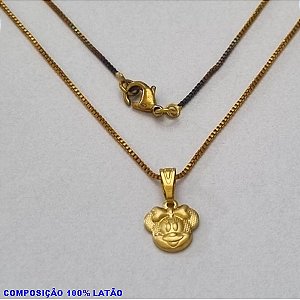 GARGANTILHA NO BRUTO PRONTO PARA O BANHO - (3381) - GARGANTILHA COM CORRENTE VENEZIANA E PINGENTE MINNIE 8MM ESTAMPADA - TAMANHO 45,0CM- FECHO LAGOSTA - PESO 2,3 BRU10047A