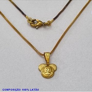 GARGANTILHA NO BRUTO PRONTO PARA O BANHO - (3378) - GARGANTILHA COM CORRENTE VENEZIANA E PINGENTE MICKEY 8MM ESTAMPADA - TAMANHO 45,0CM- FECHO LAGOSTA - PESO 2,2 BRU10048A