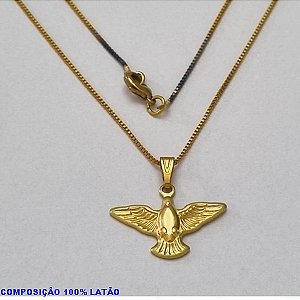 GARGANTILHA NO BRUTO PRONTO PARA O BANHO - (1619) - GARGANTILHA COM CORRENTE VENEZIANA E PINGENTE ESPIRITO SANTO 22X13MM - TAMANHO 45,0CM- FECHO LAGOSTA - PESO 2,6 BRU10049A