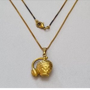 GARGANTILHA NO BRUTO PRONTO PARA O BANHO - (1853) - GARGANTILHA COM CORRENTE VENEZIANA E PINGENTE PERFUME DUPLO 16MM - TAMANHO 45,0CM- FECHO LAGOSTA - PESO 3,3GR BRU10057A