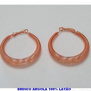 BRINCO BRUTO PRONTO PARA BANHO ARGOLA REVESTIDA ESPIRAL 40MM - LARGURA 7MM - PESO 8,3GR - BRU100117A