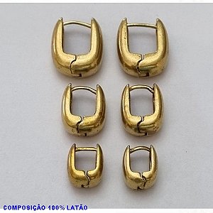 BRINCO NO BRUTO PRONTO PARA O BANHO 100% LATÃO - TRIO DE BRINCO COM 3 PAR TAMANHOS 14MM/11MM/9MM - PESO TOTAL 6,8GR - BRU100119A