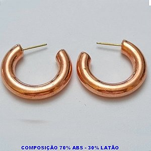 BRINCO NO BRUTO PRONTO PARA O BANHO - 70% ABS + 30% LATÃO -  BRINCO DE ARGOLA  TAMANHO 30MM LARGURA 5MM -  PESO 3,8GR - BRU100153A