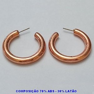 BRINCO NO BRUTO PRONTO PARA O BANHO - 70% ABS + 30% LATÃO -  BRINCO DE ARGOLA LISA TAMANHO 37MM LARGURA 5MM -  PESO 5,8GR - BRU100155A