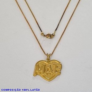 GARGANTILHA NO BRUTO PRONTO PARA O BANHO - (4439) - GARGANTILHA COM CORRENTE VENEZIANA E PINGENTE CORAÇÃO 20MM  TAMANHO 45,0CM- FECHO LAGOSTA - PESO 3,1GR BRU100202A