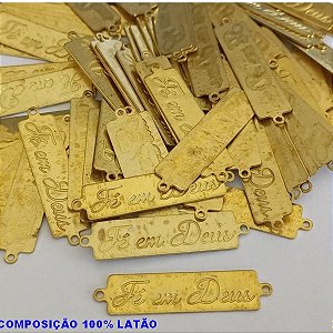 ACESSÓRIO BRUTO PRONTO PARA BANHO -  (E2868) CHAPINHA FÉ EM DEUS VENDIDA POR UNIDADE COMPOSIÇÃO LATÃO - PESO 0,8GR - TAMANHO 28MM BRU000668