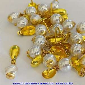 BRINCO NO BRUTO PRONTO PARA O BANHO(CX104) - BASE LISA  PÉROLA  TAMANHO - 23MM - PESO 1,7GR - BRU100246A