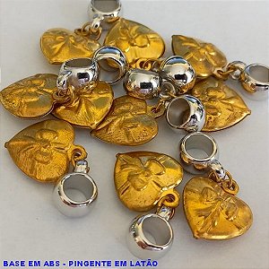 ACESSÓRIO NO BRUTO PRONTO PARA O BANHO(E1222) BASE EM ABS -  CORAÇÃO LAÇO 20MM -  BERLOQUE PARA PULSEIRA SIMILAR A PANDORA(PEÇA VENDIDA POR UNIDADE) - PESO 1,1GR - BRU000742