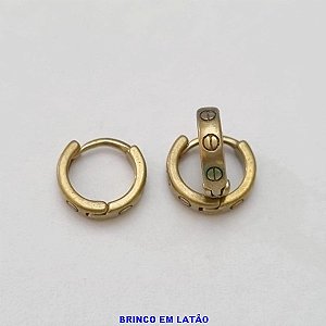 BRINCO NO BRUTO PRONTO PARA O BANHO LATÃO - ARGOLA COM TRAVA 10MM - PESO TOTAL 1,4GR - BRU100347A