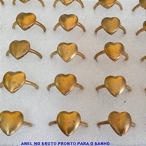 ANEL NO BRUTO PRONTO PARA O BANHO COM CORAÇÃO LISO LARGURA 1,2MM PESO 2,1GR ANEL000147