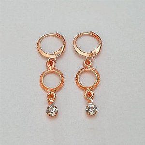 BRINCO NO BRUTO PRONTO PARA O BANHO- ARGOLA DE PRESSÃO FORMA CÍRCULO E STRASS TAMANHO 37MM PESO 1,8GR - BRU100408A