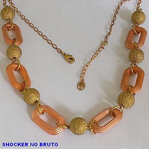 SHOCKER NO BRUTO PRONTO PARA O BANHO - COM BOLAS DE LATÃO DIAMANTADA DE 10MM+ELOS DE CORRENTE DE DE2X1CM - PESO TOTAL - PESO TOTAL 12GR - BRU7380