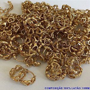 BRINCO NO BRUTO PRONTO PARA O BANHO(CX59)- BRINCO DE ARGOLINHA DE PRESSÃO(TRANQUETA)  PESO TOTAL 0,7GR -TAMANHO 10MM -BRU2580