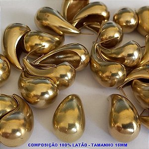 BRINCO NO BRUTO PRONTO PARA O BANHO -(COMPOSIÇÃO 100% LATÃO) TAMANHO 16MM(1,6CM) PESO DO PAR 4,3GR - BRU6223