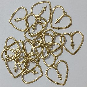 ACESSÓRIO NO BRUTO PRONTO PARA O BANHO - (857 ) CORAÇÃO VAZADO COM TERÇO (PEÇA VENDIDA POR UNIDADE)- TAMANHO 22.4MM - PESO TOTAL 0.7GR -BRU000974