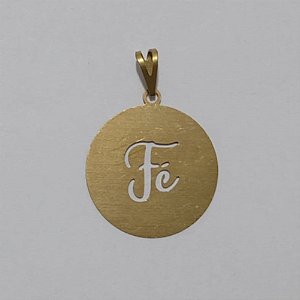 PINGENTE NO BRUTO PRONTO PARA O BANHO - (521) MEDALHA FÉ VAZADA - TAMANHO 22.2MM - PESO 0.9GR - BRU001018A