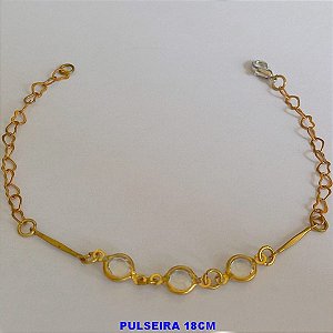 PULSEIRA NO BRUTO PRONTO PARA O BANHO - PULSEIRA FEMININA   - TAMANHO 18CM - PESO 2.1GR E FECHO LAGOSTA - BRU4693A