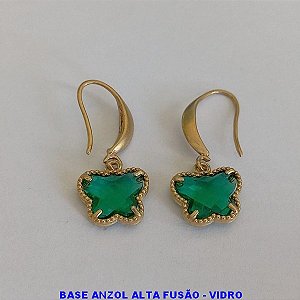 BRINCO NO BRUTO PRONTO PARA BANHO  - BASE ANZOL  - PINGENTE VAN CLEFF DE CORAÇÃO - PESO TOTAL 2,4GR - (PINGENTE TAMANHO 12MM - BRU2450A