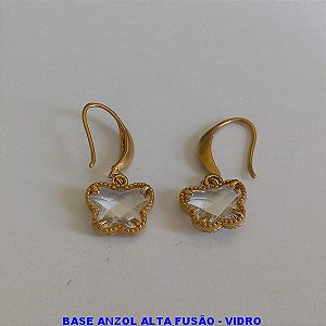 BRINCO NO BRUTO PRONTO PARA BANHO  - BASE ANZOL  - PINGENTE VAN CLEFF DE CORAÇÃO - PESO TOTAL 2,4GR - (PINGENTE TAMANHO 12MM - BRU2452A