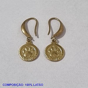 BRINCO BRUTO PRONTO PARA BANHO BASE ANZOL (2657) MEDALHA REDONDA 11MM C/ PATA PET (I LOVE MY PET) - PESO TOTAL 2,0GR - BRU001051A