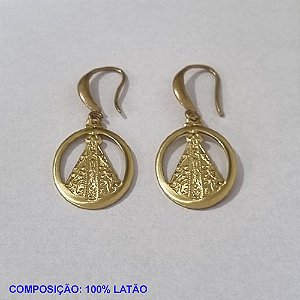 BRINCO BRUTO PRONTO PARA BANHO BASE ANZOL (30) MEDALHA OVAL VAZADA C/ N. S. APARECIDA 30X24MM - PESO TOTAL 3,1GR - BRU001082A