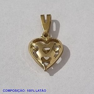 PINGENTE BRUTO PRONTO PARA BANHO CORAÇÃO VAZADO (3545) 12MM PESO TOTAL 0,8GR - BRU001111A