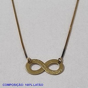 GARGANTILHA NO BRUTO PRONTO PARA O BANHO - COM CORRENTE VENEZIANA DE 45CM - INFINITO 22MM"MÃE AMOR ETERNO" C/ 2 FUROS(4968)- PESO TOTAL 2,3GR - BRU001129A