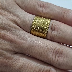 ANEL NO BRUTO PRONTO PARA O BANHO - AJUSTÁVEL(REGULÁVEL)(3.011) SENHOR MEU PASTOR ANEL PESO TOTAL 3,2GR LARGURA 13MM- ANEL000167