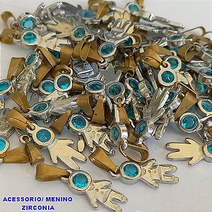 PINGENTE NO BRUTO PRONTO PARA O BANHO (CX14) (ALTA FUSÃO)COM ZIRCONIA (MENINO) TAMANHO 1,5CM - PESO TOTAL 1,1GR - BRU0001001