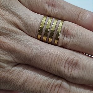 ANEL NO BRUTO PRONTO PARA O BANHO (CX32) - AJUSTÁVEL(REGULÁVEL)(3.002)  QUATRO TIRAS  ANEL PESO TOTAL 2,1GR LARGURA 12MM- ANEL000174