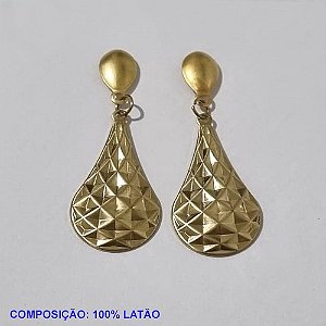 BRINCO BRUTO PRONTO PARA BANHO BASE LISA (824)GOTA DIAMANTADA 30X16MM- PESO TOTAL 2,9GR - BRU001158A
