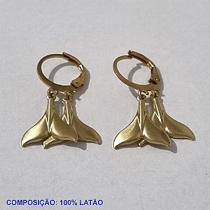 BRINCO NO BRUTO PRONTO PARA O BANHO - COMPOSIÇÃO 100% LATÃO ARGOLA DE PRESSÃO(3816) RABO DE BALEIA 13MM LISO COM 2 3,0GR BRU001233A