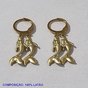 BRINCO NO BRUTO PRONTO PARA O BANHO - COMPOSIÇÃO 100% LATÃO ARGOLA DE PRESSÃO(5242) SEREIA 20MM COM 2 2,6GR BRU001236A