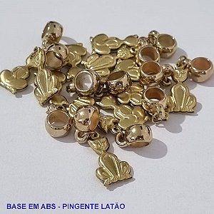 ACESSÓRIO NO BRUTO PRONTO PARA O BANHO(1546) PINGENTE GATO 16MM DUPLO - BERLOQUE PARA PULSEIRA SIMILAR A PANDORA(PEÇA VENDIDA POR UNIDADE) - SEPARADOR ABS  PESO 0,9GR - BRU001041