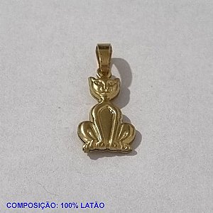 PINGENTE NO BRUTO PRONTO PARA O BANHO - (1546)  GATO DUPLO 16MM - PESO:0,9GR - BRU001325A