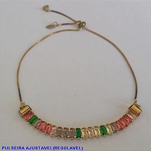 PULSEIRA NO BRUTO PRONTO PARA O BANHO - (PULSEIRAS AJUSTAVEL(REGULAVEL) COMPOSIÇÃO 70% ZIRCONIAS E 30% LATÃO - PESO TOTAL 3,9GR - BRU4290A