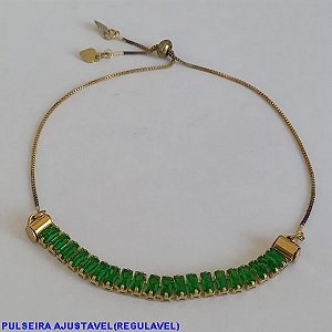 PULSEIRA NO BRUTO PRONTO PARA O BANHO - (PULSEIRAS AJUSTAVEL(REGULAVEL) COMPOSIÇÃO 70% ZIRCONIAS E 30% LATÃO - PESO TOTAL 3,9GR - BRU4290B