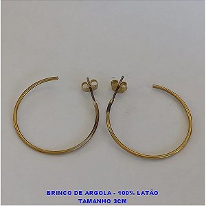 BRINCO NO BRUTO PRONTO PARA O BANHO - BRINCO DE FIO - (MODELO ARGOLA REDONDO) TAMANHO 2CM - PESO TOTAL 1.1GR - BRU7493B