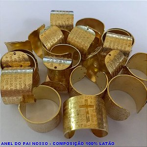 ANEL NO BRUTO PRONTO PARA O BANHO(CX32)(E1624) - ANEL DO PAI NOSSO(AJUSTAVEL - PESO TOTAL 3,8GR - ANEL000180